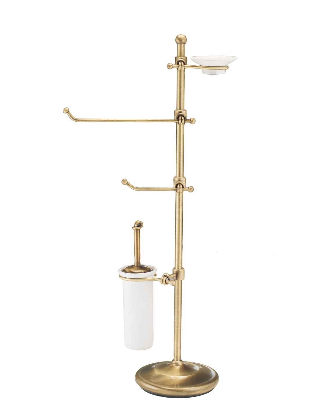 Caos Arredo Bagno Italiano - Piantana Intreccio porta sapone+salviette+rotolo+scopino [ottone dorato] - 2354