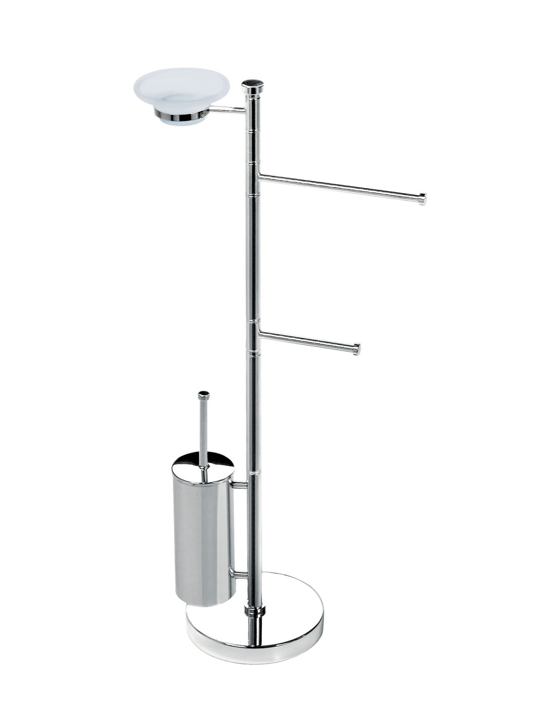 Caos Arredo Bagno Italiano - Piantana WC-BIDET con scopino ottone cromato Stilo - P346