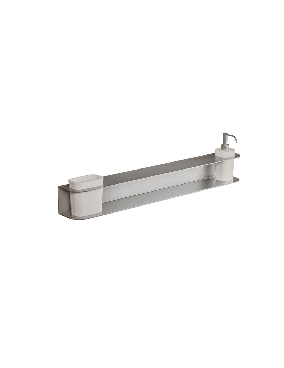 Caos - Compendio Mensola con porta spazzolino grande e dispenser - 22113 SX