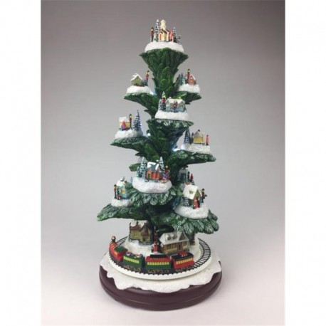 Carillon Abete con case e treno