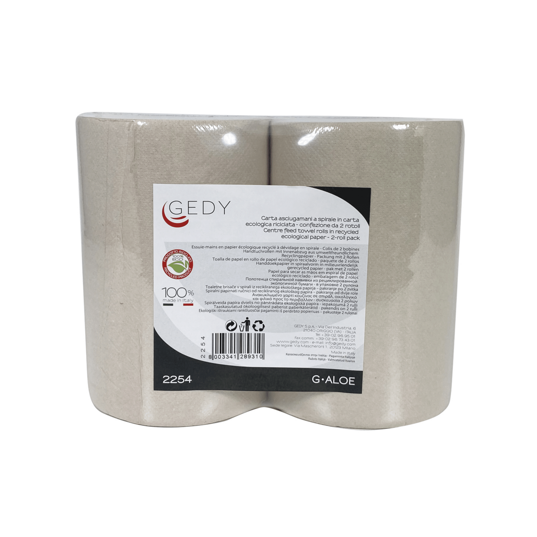 Carta Asciugamani Ecologica Riciclata a Spirale 2 Rotoli m 68 Caduno