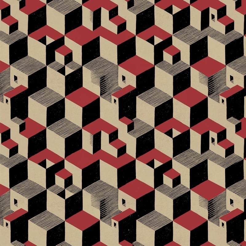 Carta da parati Cube M.C. Escher