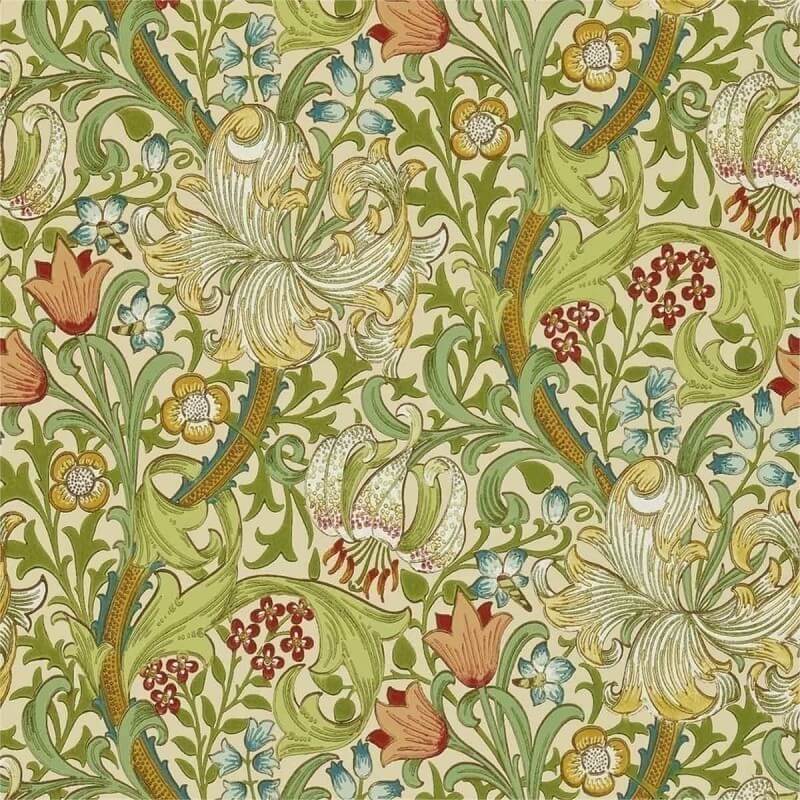 Carta da parati Golden Lily Pale  Morris and Co