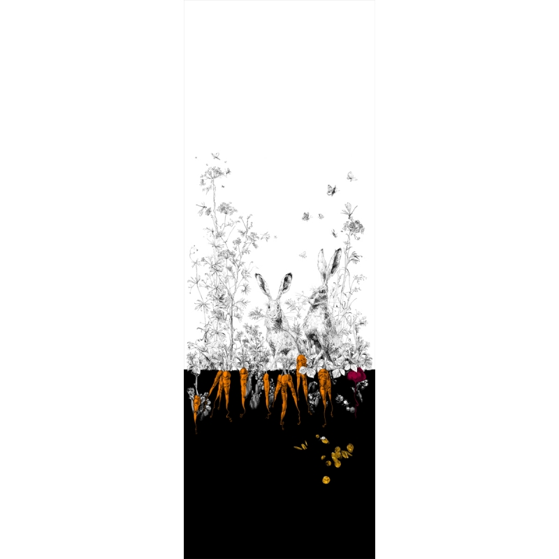 Carta da parati panoramica Lièvres Droit  Edmond Petit