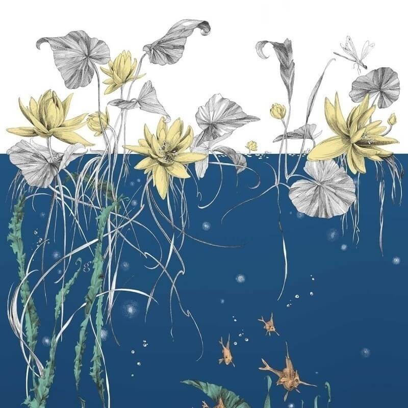 Carta da parati panoramica Nénuphars Gauche  Edmond Petit