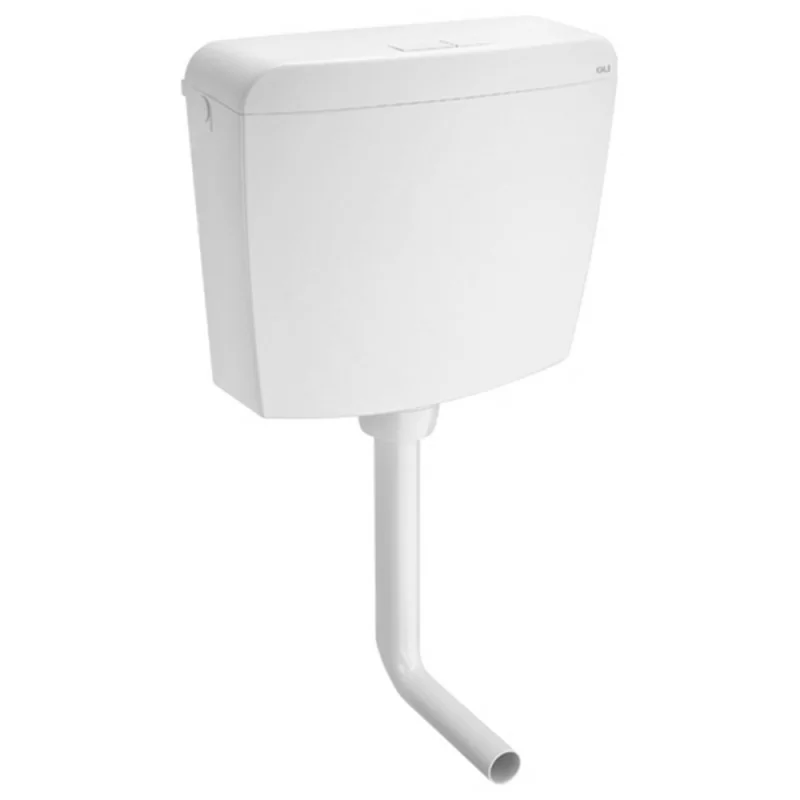 Cassetta di scarico wc Oli esterna in PS bianca con scarico doppio 6/3lt