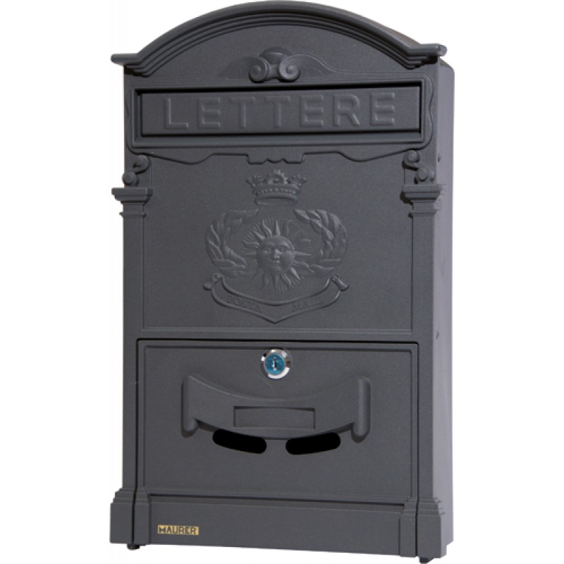 CASSETTA POSTALE MAURER ROYAL ANTRACITE ALLUMINIO