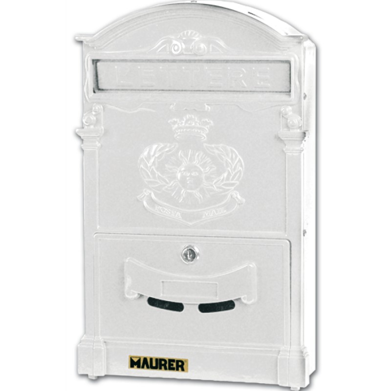 CASSETTA POSTALE MAURER ROYAL BIANCA ALLUMINIO