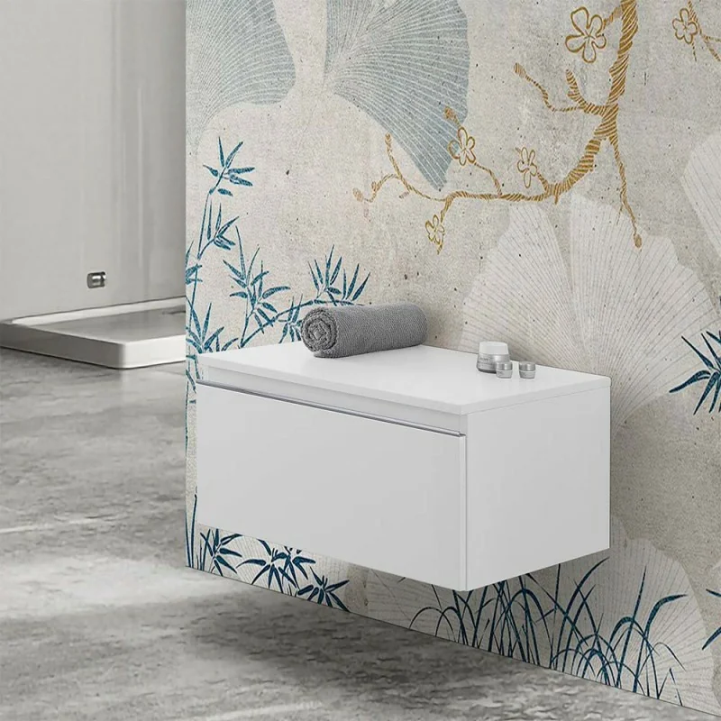 Cassettone sospeso bagno 60 cm bianco lucido Iside