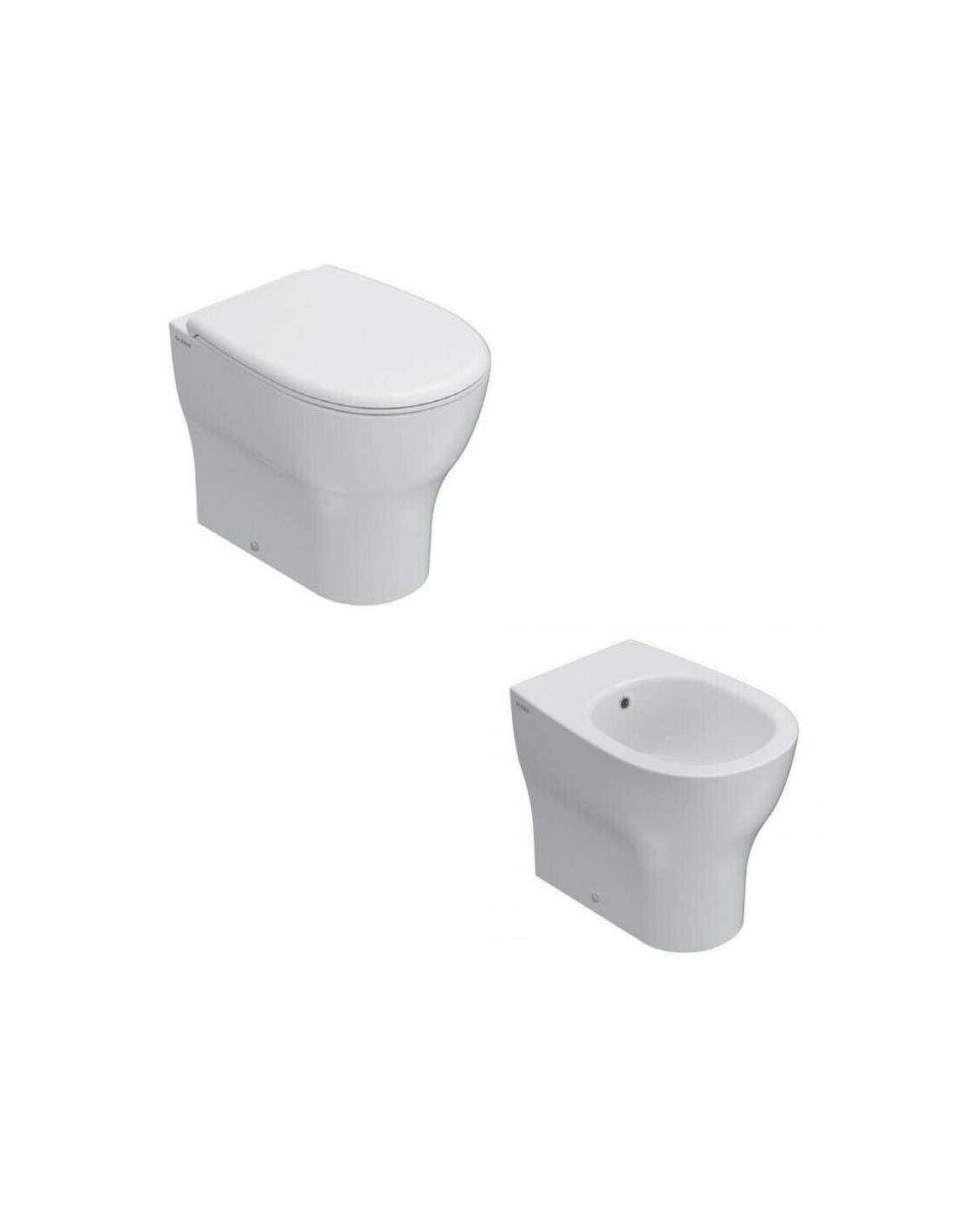 Ceramica Globo - Grace WC Senza Brida+bidet filomuro 52X36 GR003 + GR012 + GR022