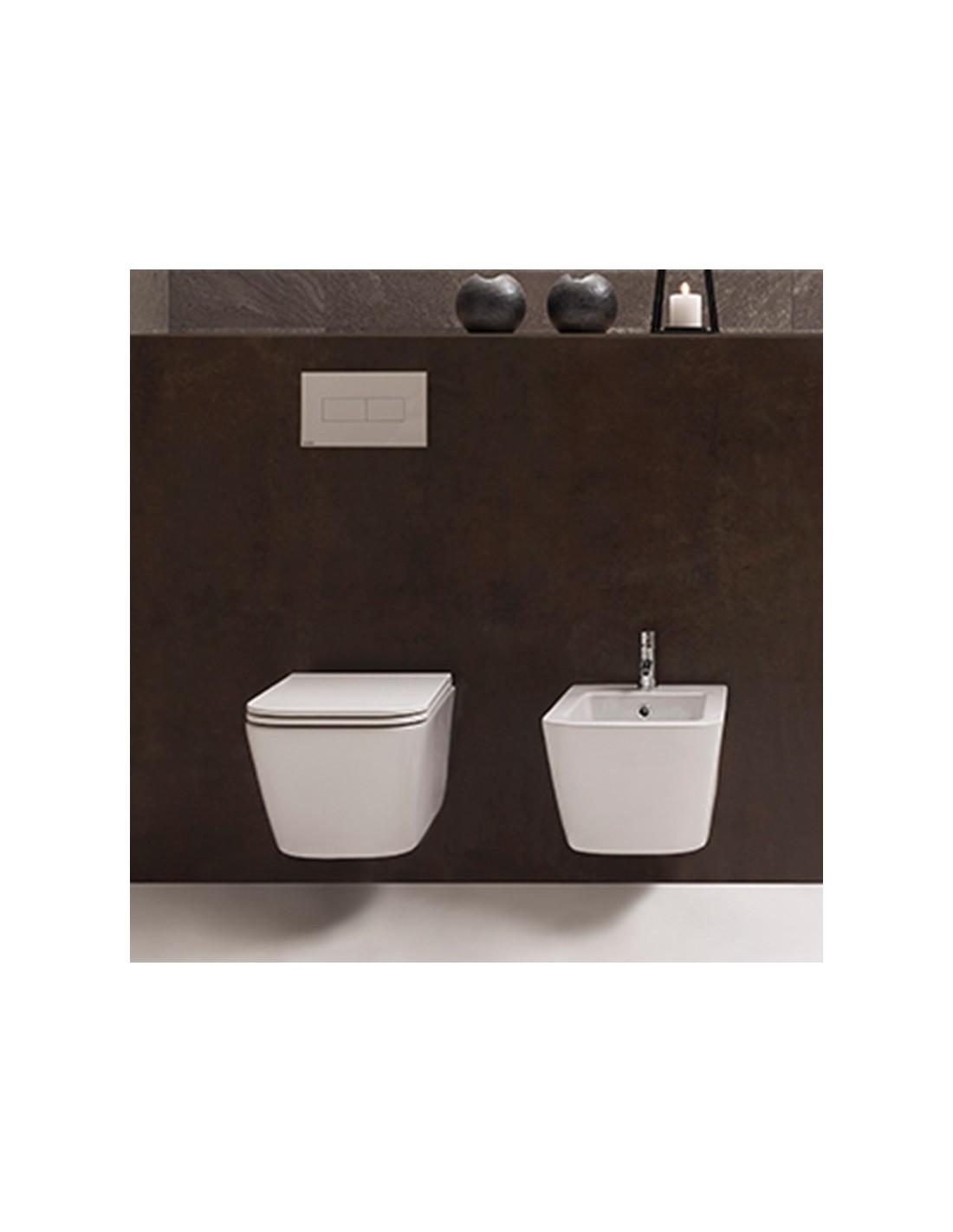 Ceramica Globo - Stone sospeso 56 cm Wc + bidet + coprivaso soft