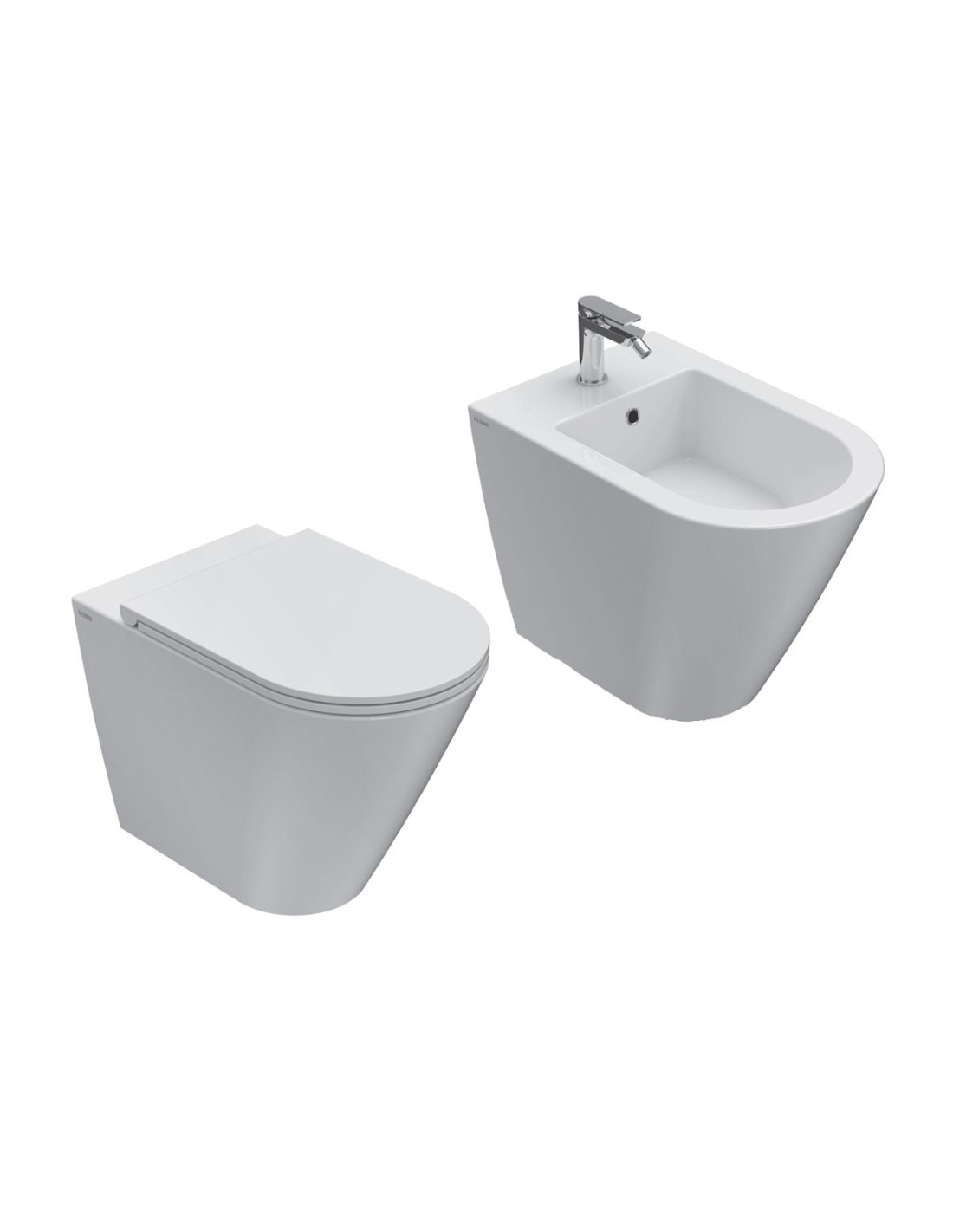 Ceramica Globo - Wc + bidet + coprivaso soft filomuro Forty3 52 cm - FO002+FO010+FOR20