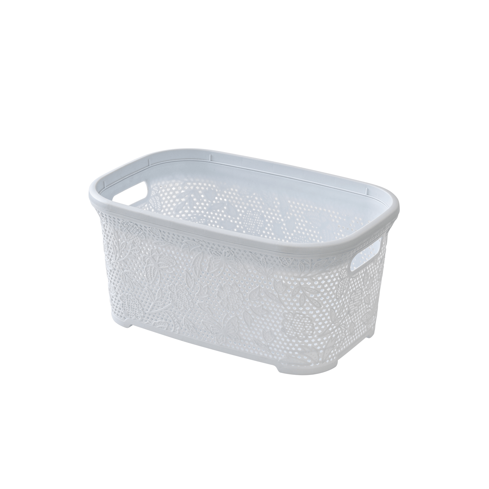 Cesta Portabiancheria 27 Lt Feridras "Flower" Bianco