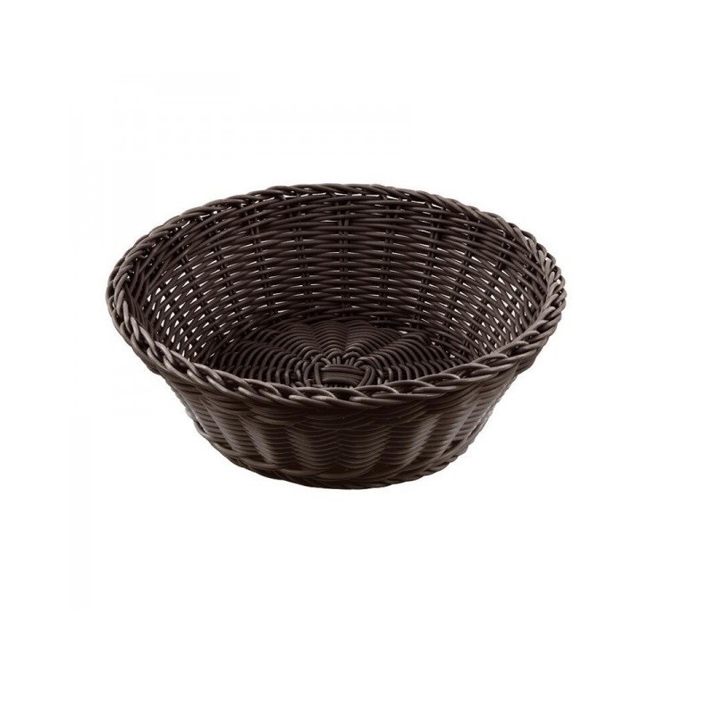 CESTINO PANE COLOR WENGE' TONDO IN RATTAN SINTETICO DIAMETRO 20 CM H 8 CM ILSA