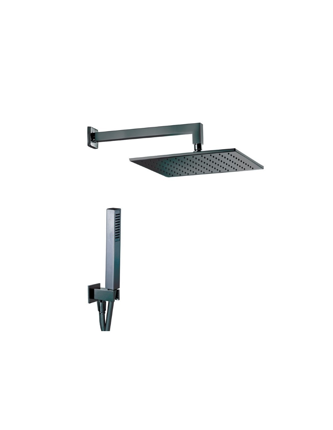 Set doccia Estro quadro nero Damast in ottone