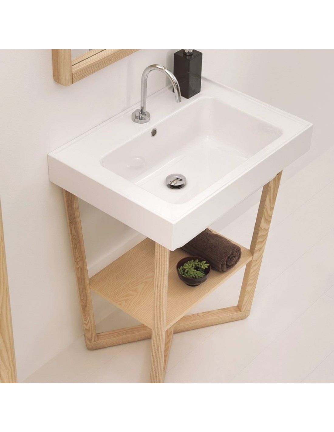 Colavene - Lavabo Alaqua Bianco lucido in ceramica 70X50 - LAA7050