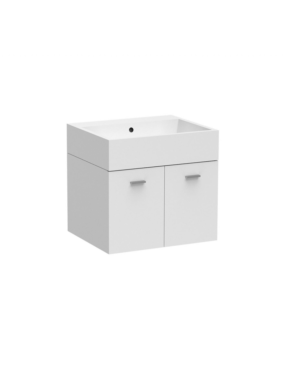 Colavene - Lavabo in ceramica Volant su mobile sospeso due ante 75X50