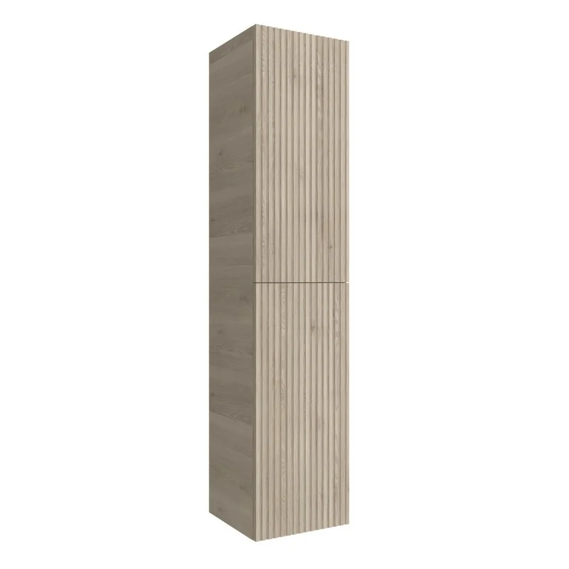 Colonna bagno sospesa 160cm in cappuccino cannettato a 2 ante Nara