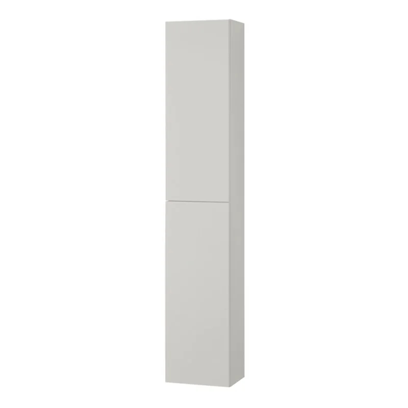 Colonna bagno sospesa H160 cm in legno bianco lucido con ripiani Leda