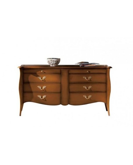 COMO' CREDENZA 8 CASSETTI LEGNO MASSELLO