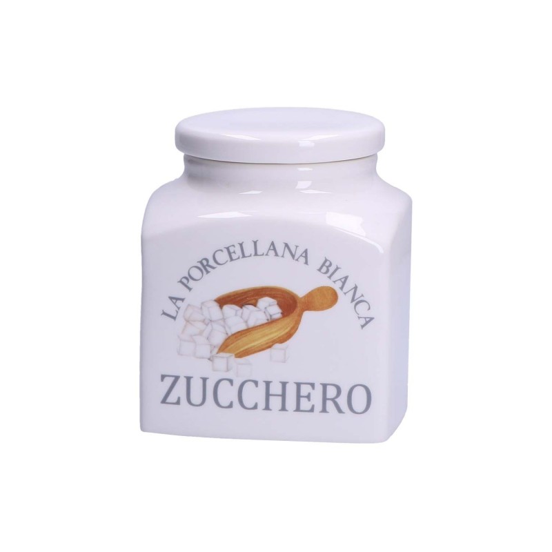 CONSERVA BARATTOLO 1,1 LT ZUCCHERO DECORATO LA PORCELLANA BIANCA