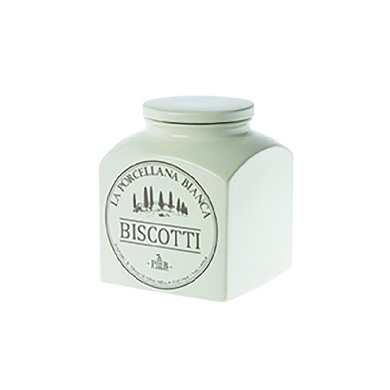 CONSERVA BISCOTTIERA DECORATA DA 3.5 L IN PORCELLANA LA PORCELLANA BIANCA