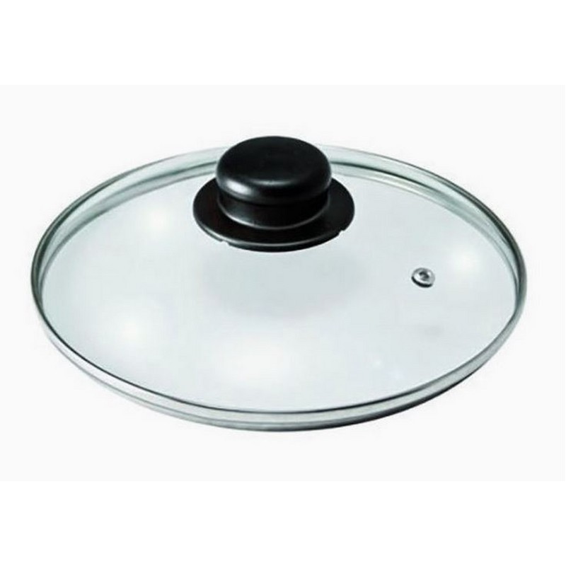 COPERCHIO IN VETRO CM. 30 POMOLO NERO CON FASCIA ABERT