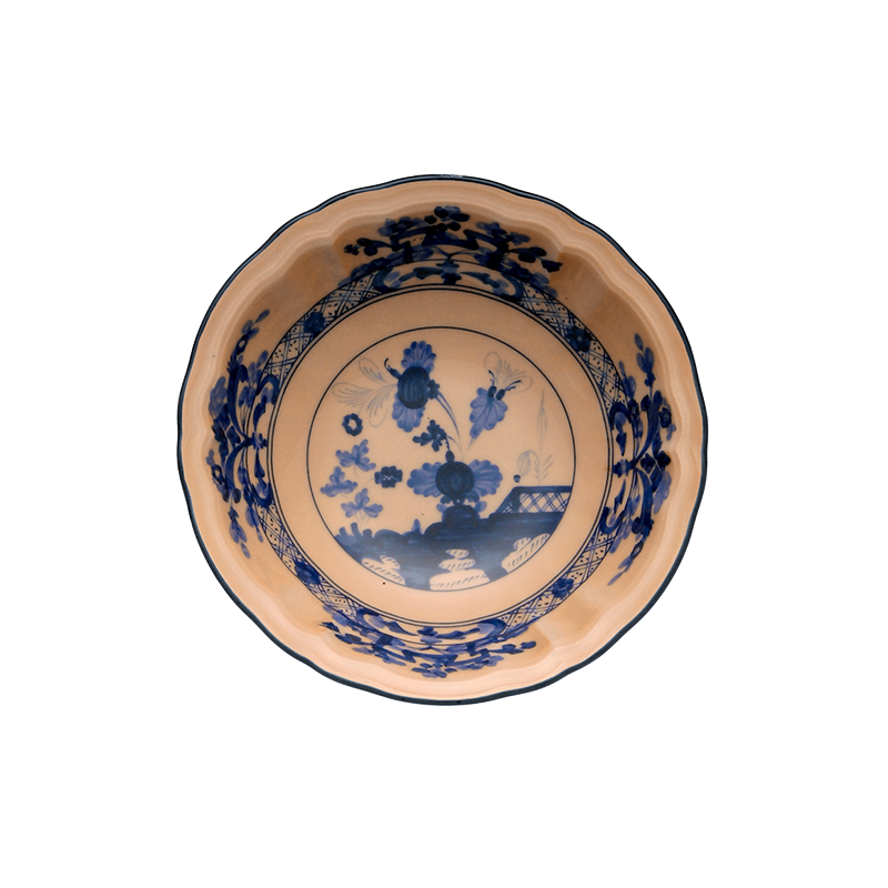 Coppetta macedonia Ginori 1735 Oriente Italiano Cipria cm 15