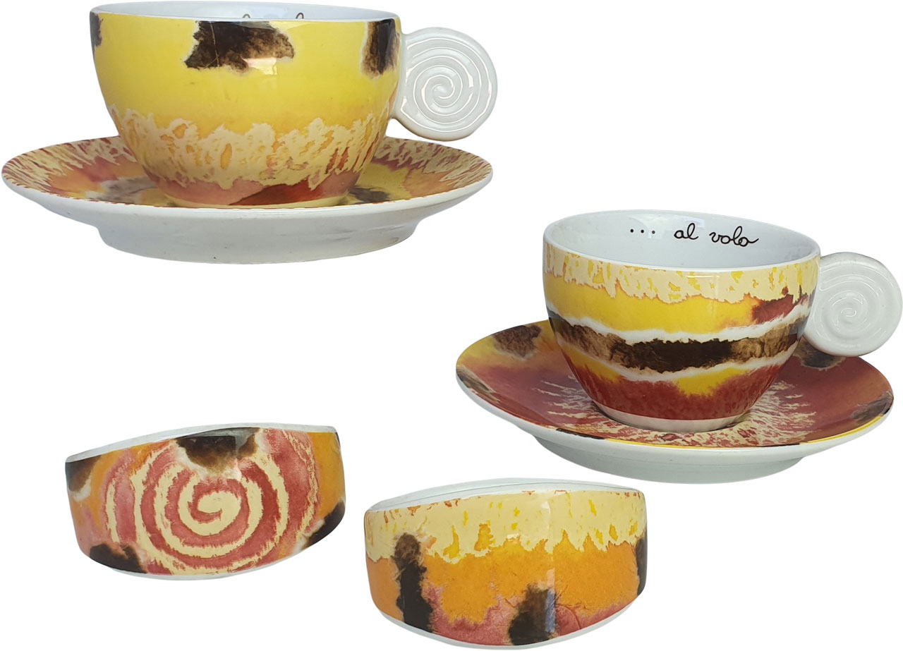 Coppia di Tazze Da Cappuccino con Legatovaglioli Maja