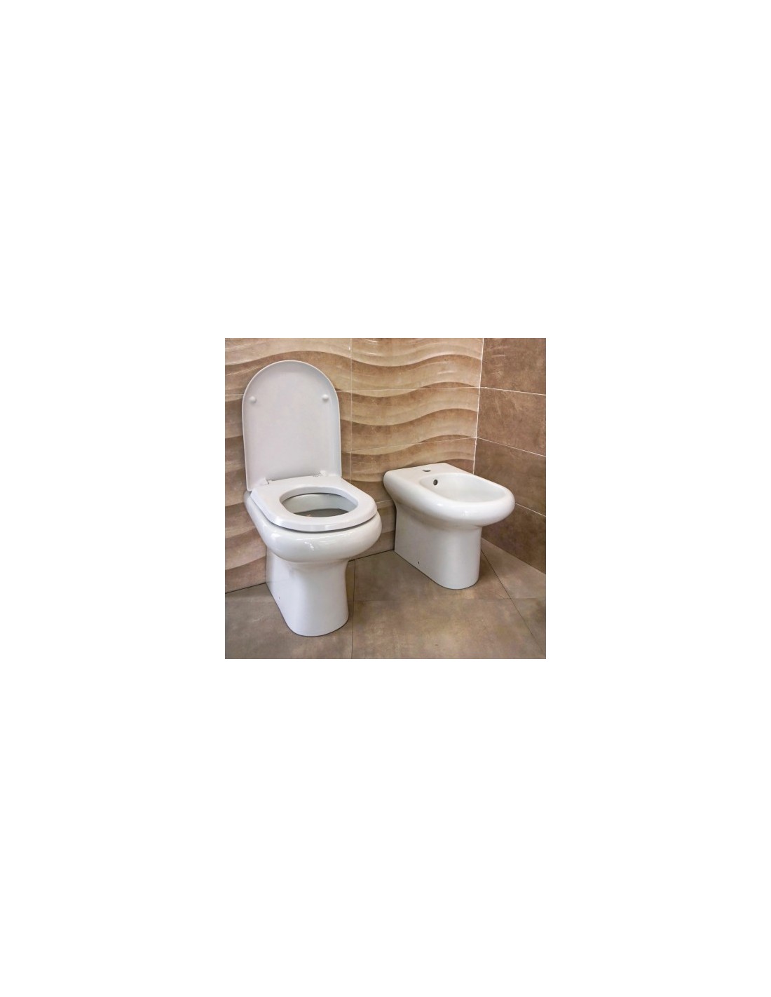 Wc + bidet + coprivaso ceramica Rack filomuro