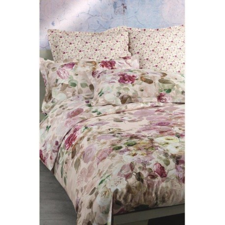 copripiumino matrimoniale mirabello limoge rosa con federe