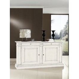 CREDENZA LEGNO MASSELLO LACCATO BIANCO