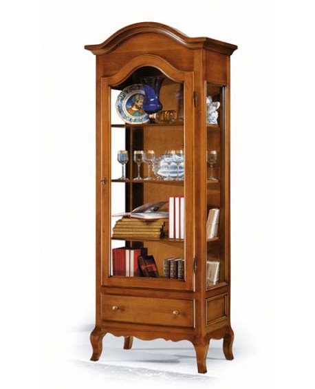 CRISTALLIERA VETRINA 1 ANTA LEGNO MASSELLO L 80 P 45 H 196