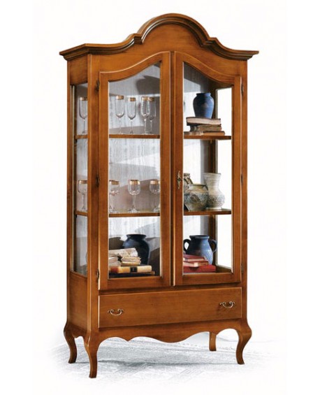 CRISTALLIERA VETRINA 2 ANTE LEGNO MASSELLO L 104 P 45 H 196