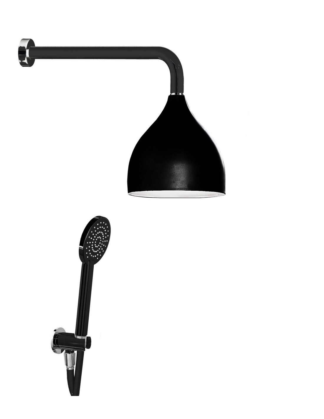 Damast - Set doccia ottone cromato black 13692