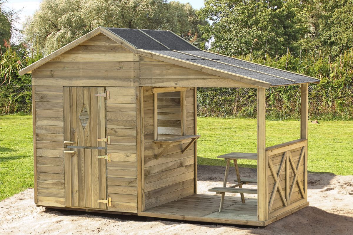 Casetta da giardino per bambini "3 Taverne" - 240 x 121 cm