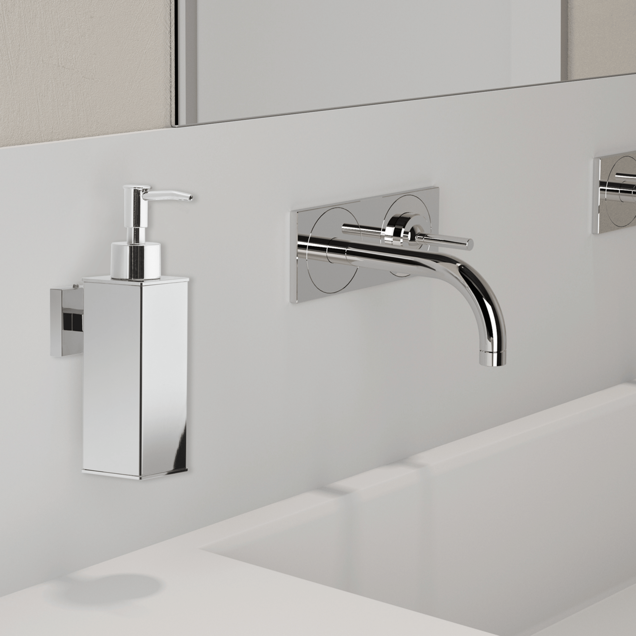 Dispenser Sapone a Parete 150 Ml Gedy "Seal" Cromo Lucido