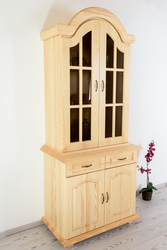 Vetrinetta "Pipilo" 04, pino massiccio, naturale - 225 x 97 x 54 cm (h x l x p)