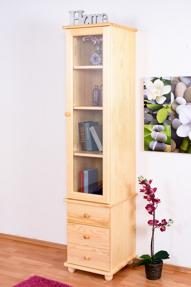 Vetrinetta "Junco" 43, pino massiccio, naturale - 195,50 x 45 x 42 cm (h x l x p)