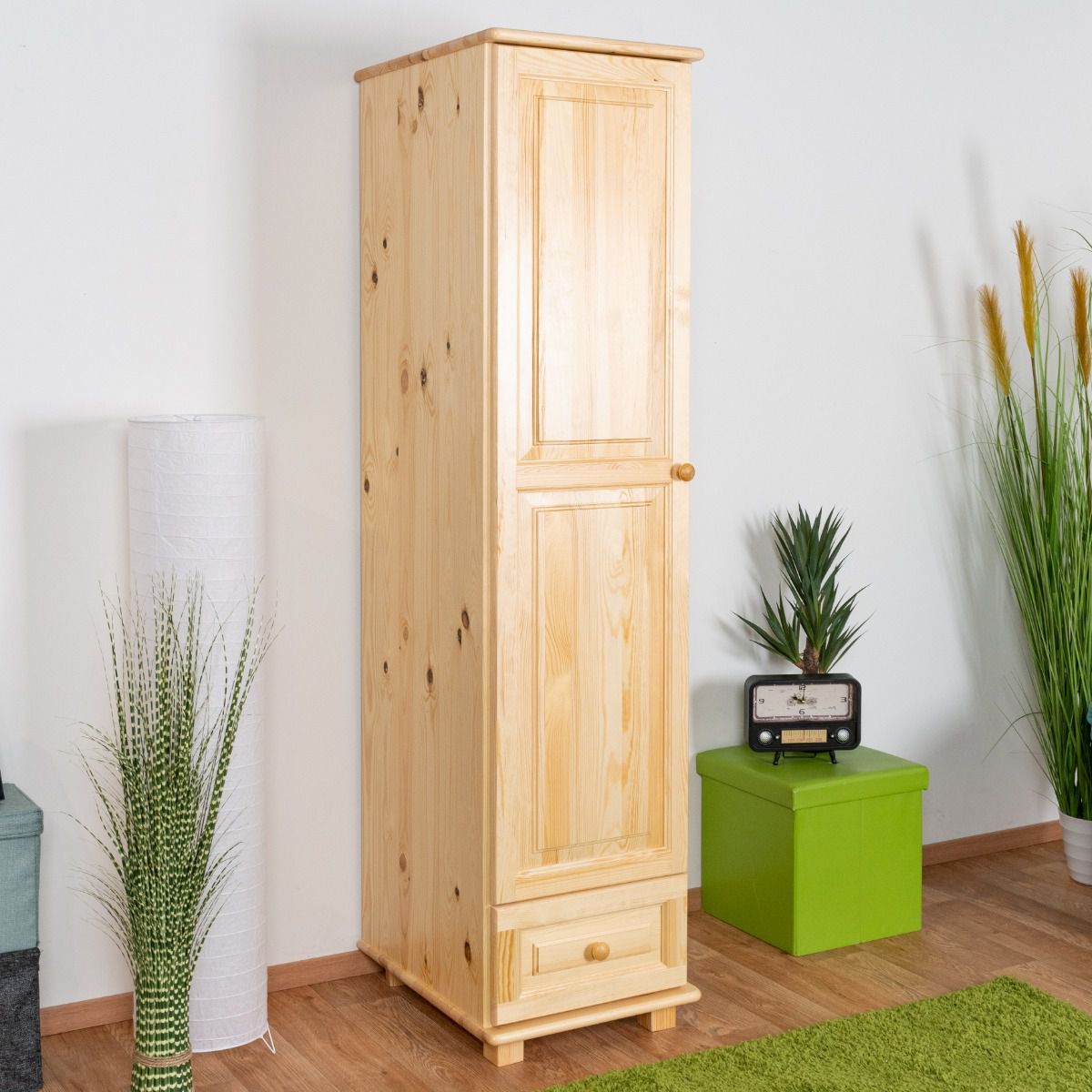 Armadio "001", pino massiccio, naturale - 190 x 47 x 60 cm (h x l x p)