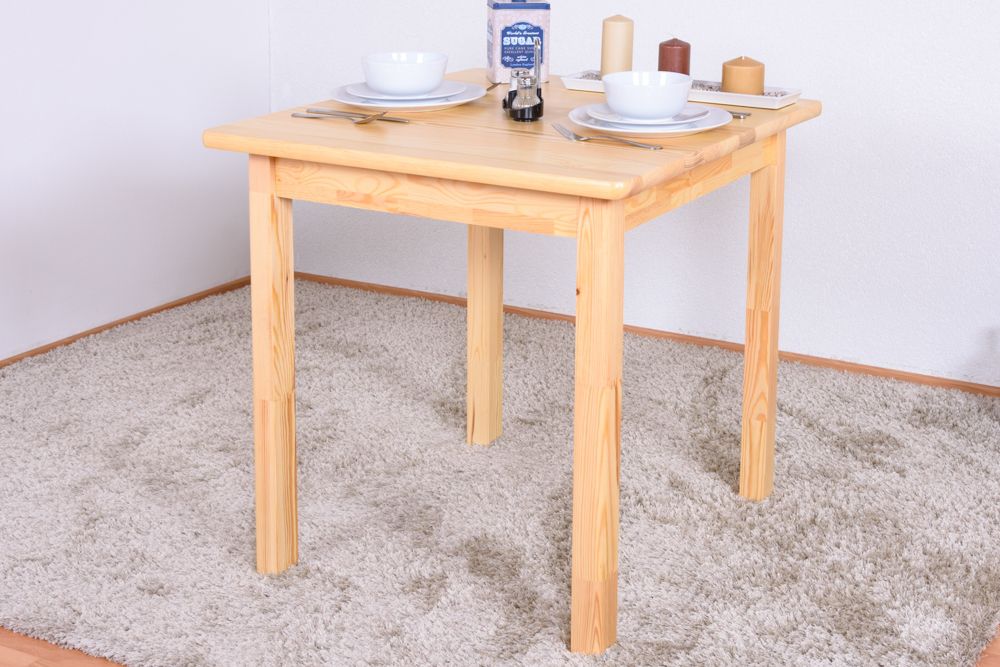 Tavolo in pino massello naturale "Junco 233B" - 75 x 75 cm