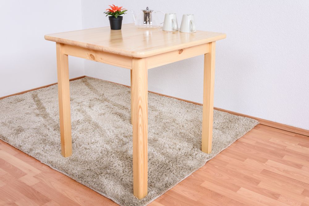 Tavolo quadrato in pino massello naturale 002 - 75 x 75 cm x 75 (h x l x p)