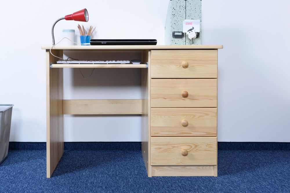 Scrivania in pino massello naturale "Junco 191" - 75 x 100 x 55 cm (h x l x p)