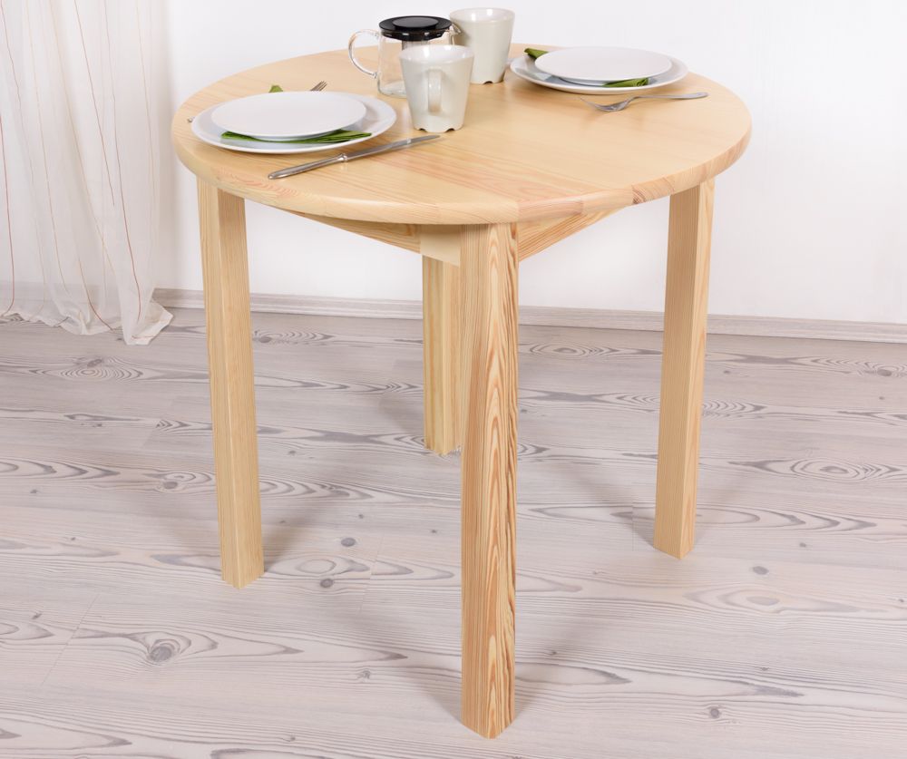 Tavolo in pino massello naturale "Junco 234B" - Ø 80 cm