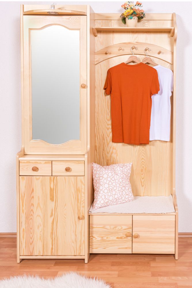 Appendiabiti "28B", pino massiccio, naturale - 200 x 125 x 41 cm (h x l x p)