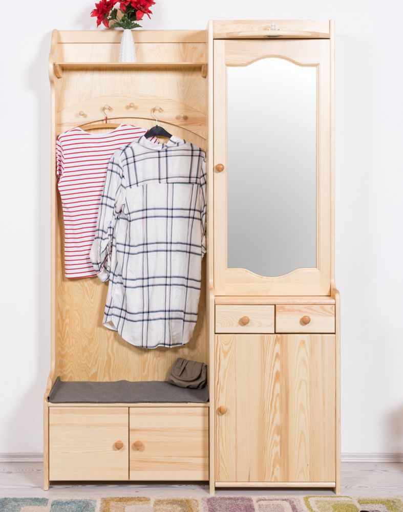 Appendiabiti "28A", pino massiccio, naturale - 200 x 125 x 41 cm (h x l x p)