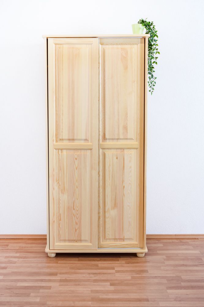 Armadio "Junco" 14A, pino massiccio, naturale - 196 x 92 x 60 cm (h x l x p)