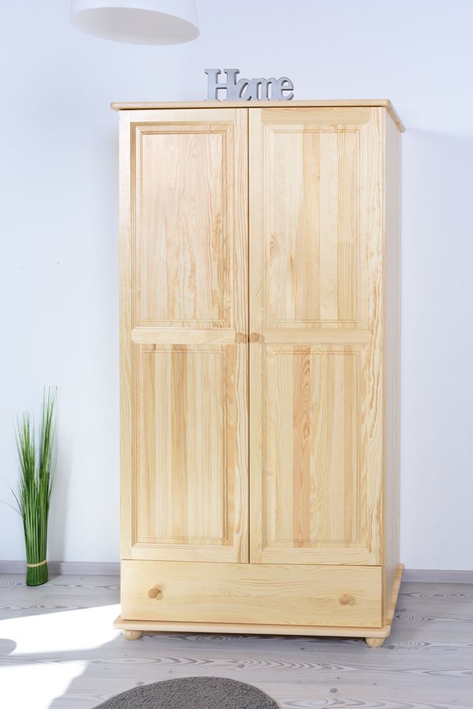 Armadio "Junco" 08A, pino massiccio, naturale -195,5 x 102 x 60 cm (h x l x p)