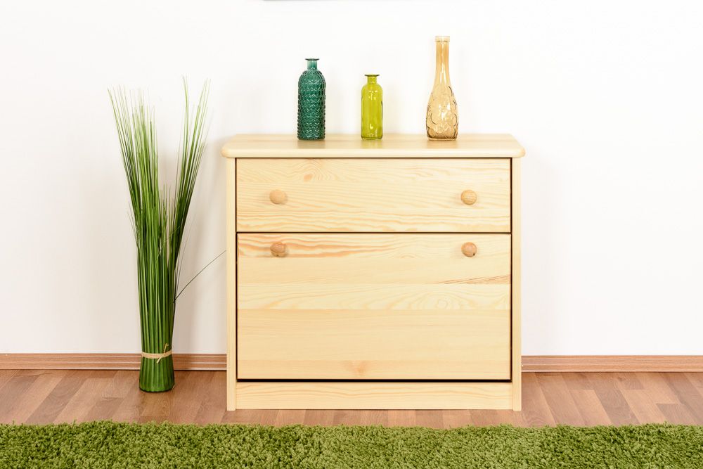 Scarpiera in pino massello naturale "Junco 218" - 62 x 72 x 30 cm