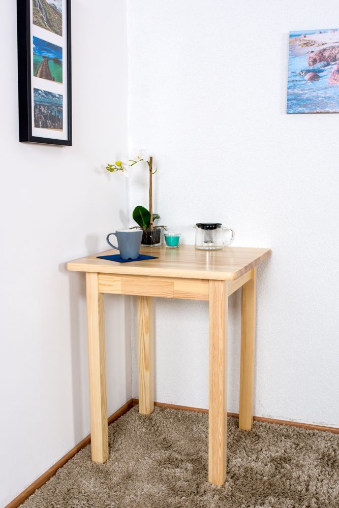 Tavolo in pino massello naturale "Junco 233A" - 60 x 60 cm